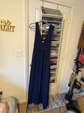 Lulu's Navy Blue Asymmetrical Maxi Dress